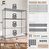 CAPHAUS NSF Commercial Grade Heavy Duty Wire Shelving w/Wheels, Leveling Feet & Liners, Storage Metal Shelf, Garage Shelving Storage, Utility Wire Rack Storage Shelves, w/Liner, 60 x 24 x 76 4-Tier CAPHAUS