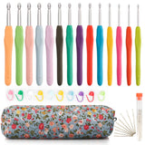 OWill 14 Piece Crochet Hook Set, Soft Grip Ergonomic Crochet Needles with Storage Case, Ideal for Beginners, Arthritic Hands OWill