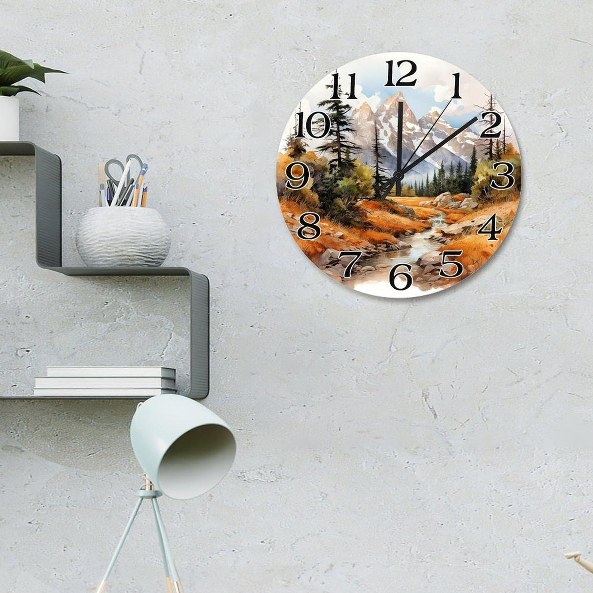 Guangpat Grand Teton National Park Tourist Attraction Wall Clock Grand Teton National Park Large Wooden Wall Clocks 15 Inch Modern Home Decor for Kitchen Bedroom Living Room Office Guangpat