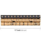 RUSPEPA Christmas Wrapping Paper Rolls - Mini Roll - 17 inches x 10 feet per Roll, Total of 3 Rolls - Reindeer and Snowflake RUSPEPA