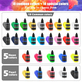 Airbrush Paint Set, 28 Colors Airbrush Paint Water-Based Acrylic 1fl oz, Opaque, Pearl and Neon Colors, Ready to Spray, Leather & Shoe, Premium Paint for Artists, Beginners and DIY Projects Ykall