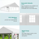 YITAHOME 20x40 ft Party Tent Outdoor Wedding Event Shelters Heavy Duty Upgraded Galvanized Canopy with Large White Roof, Removable Sidewalls & 4 Storage Bags YITAHOME