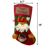 Sunnyglade 3PCS 18" Christmas Stocking Classic Large Stockings Santa, Snowman, Reindeer Xmas Character for Family Holiday Christmas Party Decorations Sunnyglade