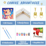 XTCIXAL Paint by Numbers Kit for Kids with Frame, Dragon Paint by Number Kids Age 5-8-12, Paint by Number with Frame for Gifts and Home Decor 8X8 Inch XTCIXAL