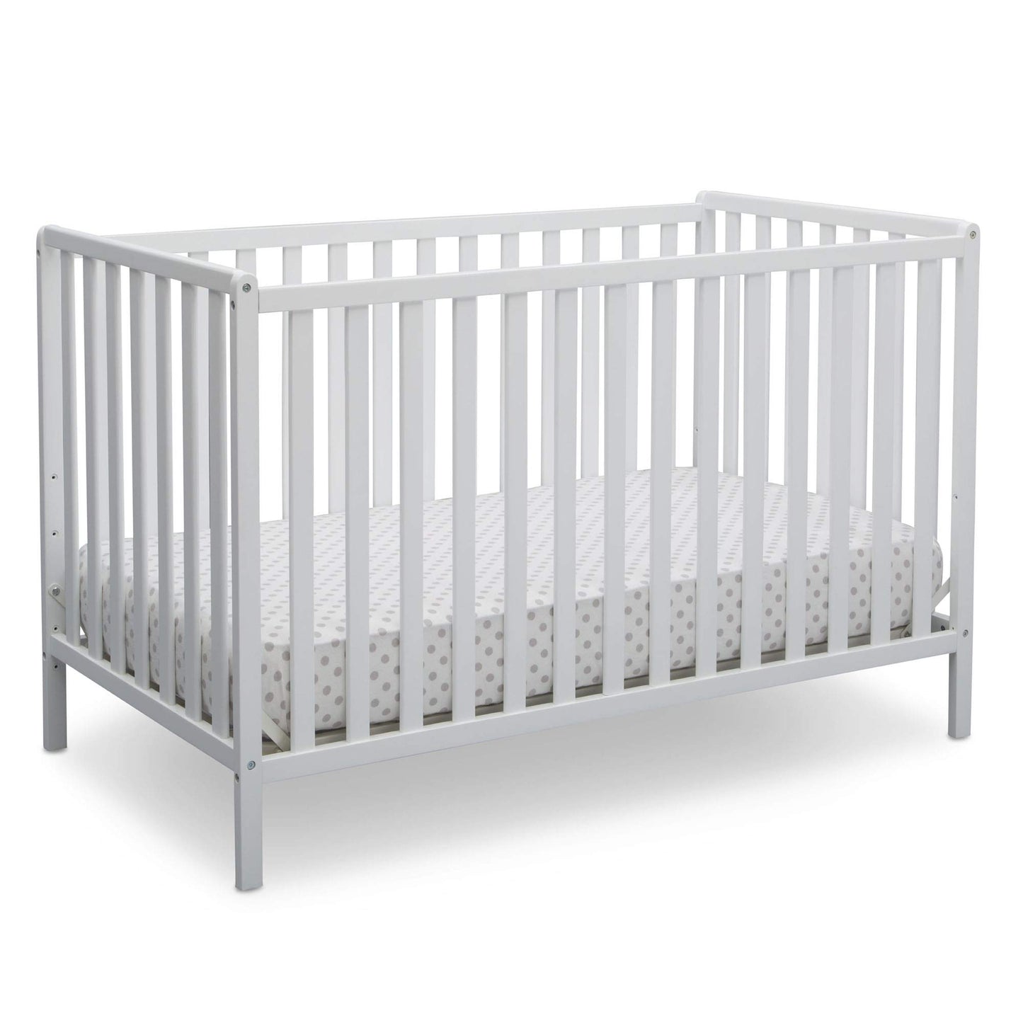 Delta Children Heartland 4-in-1 Convertible Crib - Greenguard Gold Certified, Bianca White