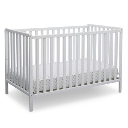 Delta Children Heartland 4-in-1 Convertible Crib - Greenguard Gold Certified, Bianca White - WoodArtSupply