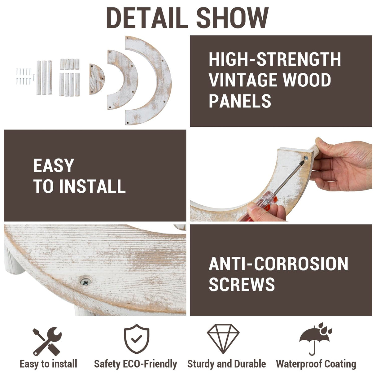 MyGift Wooden Display Stand Riser, 3 Tier Perfume and Cologne Organizer Stand, Cupcake Stand for Dessert, Spice Rack Organizer, Display Shelf for Figure,Perfume,Make up, Collections, 3-Piece Set MyGift