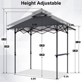 ABCCANOPY 8'x 5' Foldable Grill Gazebo Canopy - Outdoor BBQ Gazebo Shelter with LED Light and Pouch, Patio Canopy Tent for Barbecue and Picnic (Dark Gray) ABCCANOPY