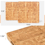 Small End Grain Bamboo Cutting Board | Professional, Butcher Block | Non-Slip Rubber Feet Top Notch Kitchenware