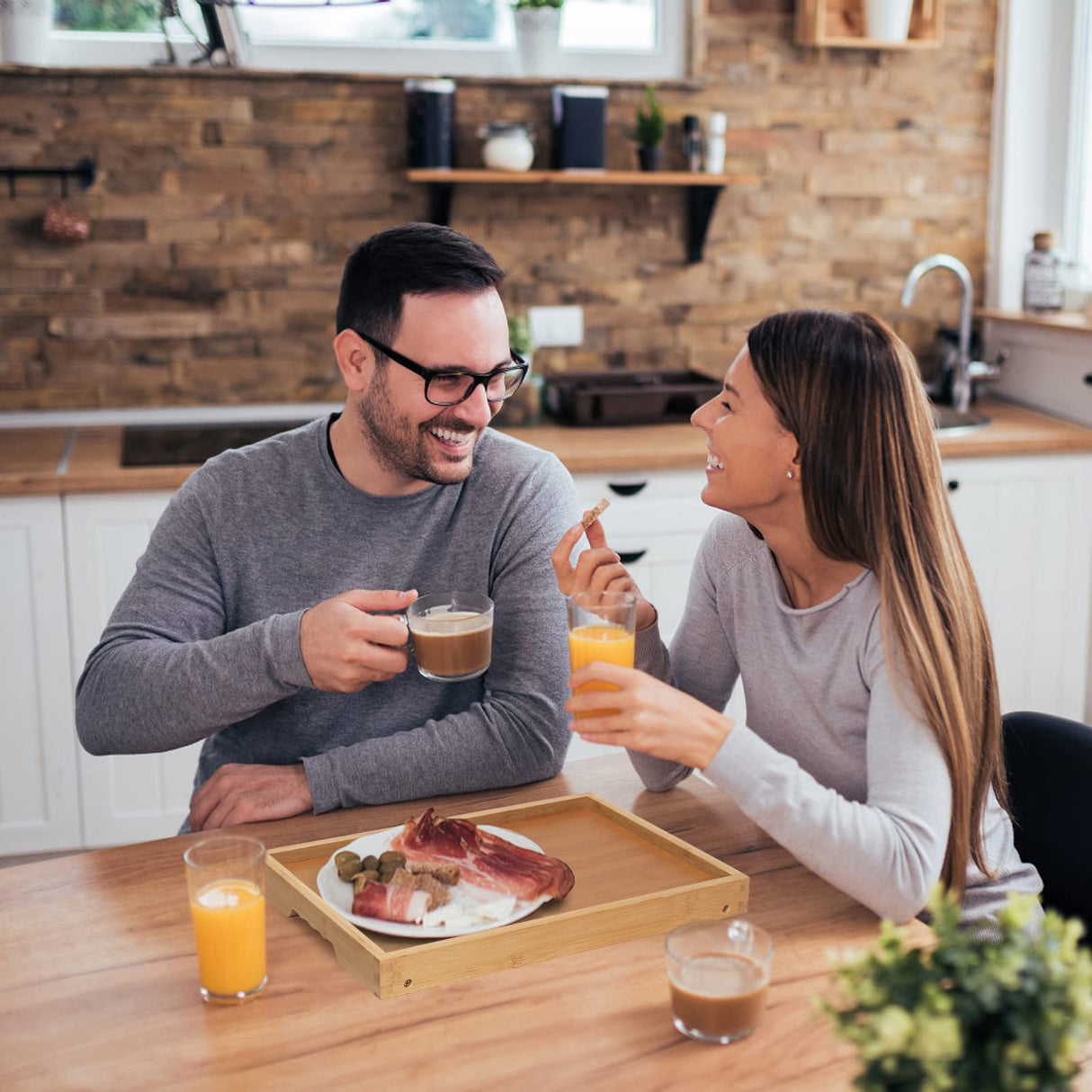 Artmeer Bed Tray Table with Folding Legs,Bamboo Breakfast in Bed for TV Table, Laptop Computer Tray,Eating,Snack Tray(Bamboo) Artmeer