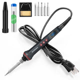 Soldering Iron Kit, 90W Adjustable Temp Soldering Iron with LED, 9-in-1 Soldering Gun Kit, Includes 5 Tips, Solder Wire, Stand, Precision Tools for Solder Kit Electronics and Welding Tools Repairs HANDSKIT