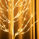 LightsUp Birch Tree with LED Lights 4+6+8FT, 3PK Artificial Christmas Tree Prelit with 8 Lighting Modes and Timer, Lit Twinkling Twig Tree Warm White for Xmas Home Outdoor Indoor Decoration LightsUp