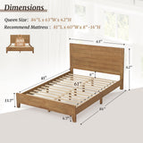Cozyman Bed Frame Queen Size, Acacia Wood Platform with Headboard, No Box Spring Needed, 800lb Capacity, Non-Slip Without Noise, Easy Assembly, Dark Wood Cozyman