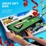 Mini Pool Table for Kids and Adults – 20-Inch Small Pool Table, Mini Billiards Table for Family Game Nights - Simple Assembly Required Queensell