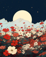 Paint by Numbers Kit for Adults, Cosmos Flower Garden Paint by Numbers, Nature Plant Adults' paint-by-Number Kits, Blossom Flowers Adult Paint by Number Kits, 16X20 Inch Frameless Paint by Numbers TUMOVO