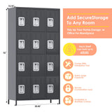 SPKAPO Metal Locker for Employees,Steel Storage Locker Cabinet with 12 Doors,Locker Storage Cabinet for School Office Gym Bedroom,Assembly Required (12 Door-Dark Grey)… SPKAPO