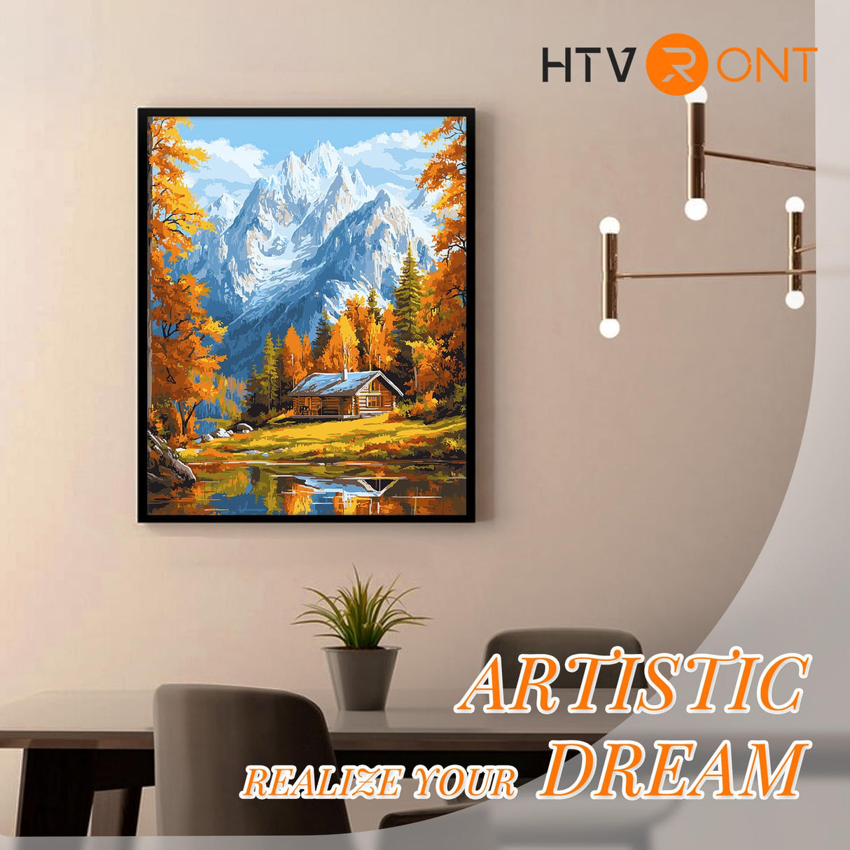 HTVRONT Paint by Numbers Kit for Adults Snow Mountain Paint by Numbers Kit for Kids, Adult Paint by Numbers on Canvas for Relax Gift Home Wall Decor 16x20in (Snow Mountain) HTVRONT