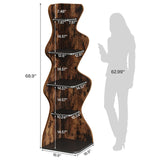 Tribesigns Rustic 5-Tier Corner Shelf – 69" Tall Wood Bookshelf & Display Stand for Small Spaces Tribesigns