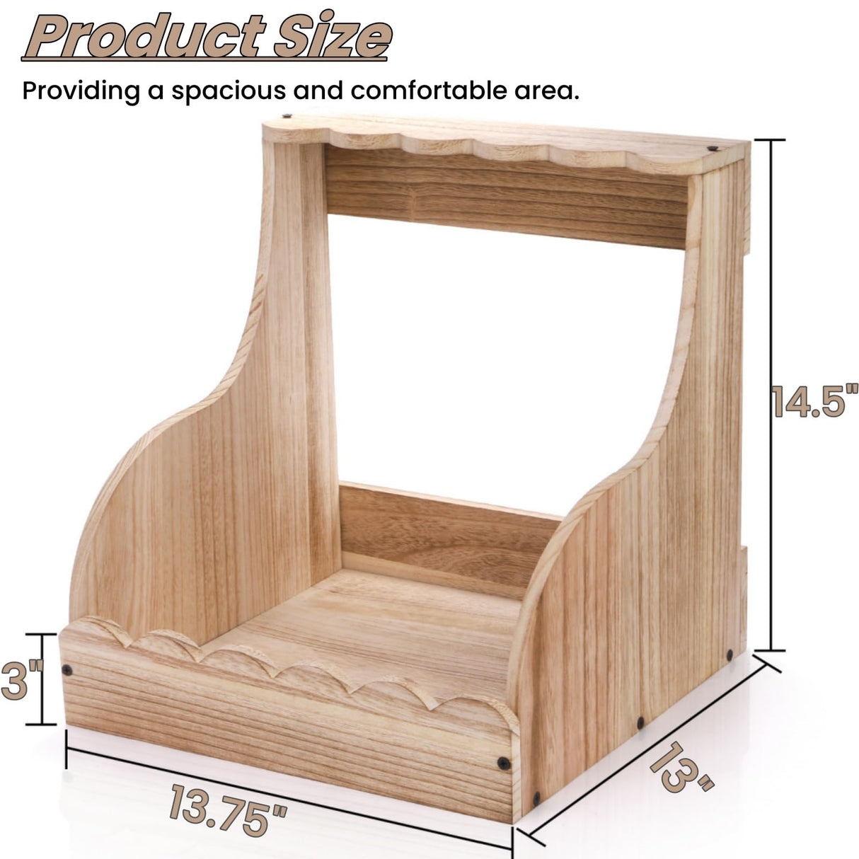 Tlence Single Compartment Hens Nesting Box, 14.5 x 13.75 x 13 Inch Wood Chicken Laying Eggs Box, Large Heavy Duty Chicken Coop Nest Box Accessories for Duck Birds Poultry, Easy Assembly Tlence