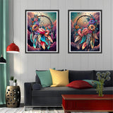 OFRKE 2-Piece Dream Catcher Diamond Painting Kits for Adults, Round Full Drill 5D DIY Diamond Art Kits for Home Wall Decor 12"x16" OFRKE