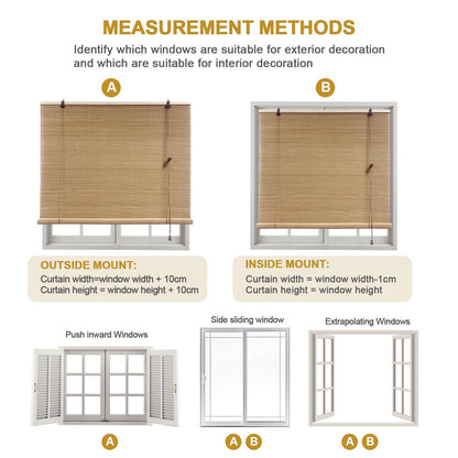 Customisable HIAPES Bamboo Blinds for Interior and Outdoor Windows - Elegant Sunshade and Privacy Solution