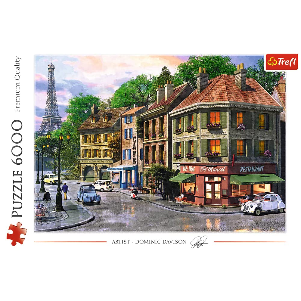 Trefl Street of Paris 6000 Piece Jigsaw Puzzle Red 54"x38" Print, DIY Puzzle, Creative Fun, Classic Puzzle for Adults and Children from 15 Years Old