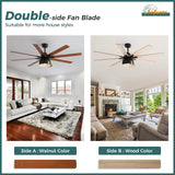 Sofucor 52 Inch Ceiling Fans with Lights, Indoor Outdoor Modern Wood Ceiling Fan with Remote, 6 Speeds, Reversible DC Motor, for Bedroom Living Room Covered Patio Porch Sofucor