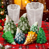 ZQYSING 2 Pcs Christmas Candle Molds, Christmas Tree Silicone Molds for Candles Wax Soap Plaster Epoxy Resin Casting Craft Xmas Home Decoration Handmade Gift ZQYSING