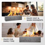 monTEK Tabletop Fire Pit, Concrete Table Top Firepit Indoor Outdoor Decor, Table Top Portable Rubbing Alcohol Fireplace Smores Maker Long Time Burning Smokeless for Patio Balcony with Extinguisher monTEK