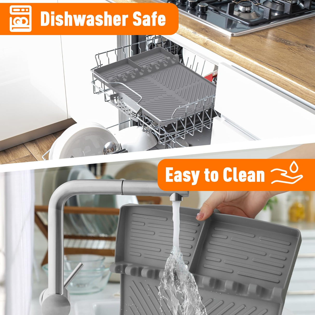 Silicone Grill Mat Compatible with Blackstone, Silicone Griddle Tools Mat with Drip Pad, Spatula Mat for Outdoor Grill Kitchen Counter (Grey) lanlw