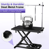 Flying Pig Ultimate Heavy Duty Dog Grooming Table – Hydraulic Lift, Adjustable Height, Non-Slip Surface, Professional Dog & Cat Grooming Arm, Stable & Safe Design for Home and Salon Use -Black Flying Pig Grooming