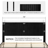 SHA CERLIN King Bed Frame/Velvet Upholstered Platform Bed Frame with Headboard/Strong Wood Slats Support/Mattress Foundation/No Box Spring Needed - Black SHA CERLIN