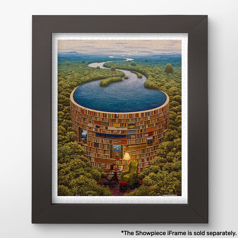 Pintoo Jigsaw Puzzles 500 Piece for Adults - Jacek Yerka - Bibliodame Beautiful Plastic Puzzle for Home Decor Zero Dust Easy Storage [H1647] Pintoo