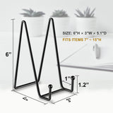 Plate Stands for Display, 5 Pack 6 Inch Plate Holder Display Stands, Metal Frame holder stand for Book, Picture, Decorative Plate, Photo and Platter, Tabletop Art Hoewina