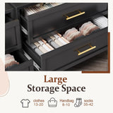 KAIFAM Metal Dresser, Black Small Dresser for Bedroom, 34.25" H Dressers & Chests of Drawers, 3 Drawer Dressers for Living Room, Entryway, Hallyway (Black, 3 Drawers) KAIFAM