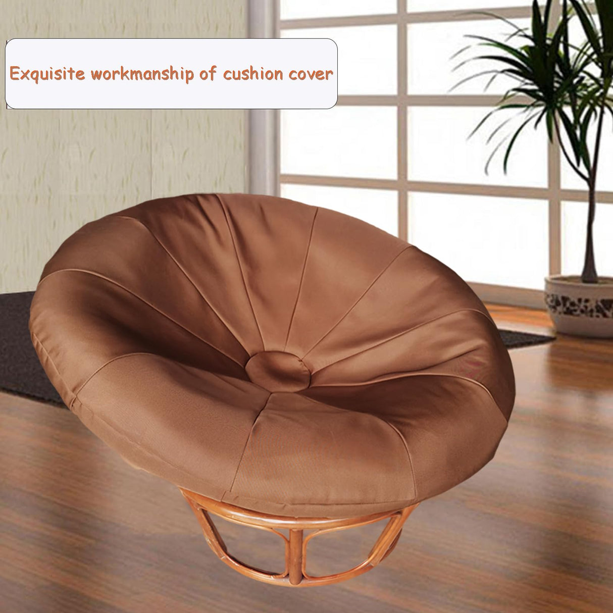 GZYLCH Papasan Chair Cushion Cover, Outdoor Indoor Cushion Waterproof Slipcover for Papasan Chair Cushion, with Elastic Band Designed for Papasan Cushion (for 41~47in, Black) GZYLCH