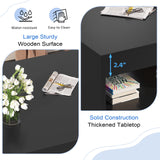 Black Coffee Table with Open Storage, Square Wood Coffee Table with LED Lights and Charging Station, Stylish Living Room Table, Modern Center Table for Living Room, Bedroom, Office Gacfiew