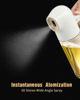 YUPER Oil Sprayer for Cooking, 250ml Refillable Glass Olive Oil Spray Bottle, Continuous oil dispenser for kitchen, 8.4oz Olive Oil Mister Kitchen Gadgets for Air Fryer,Salad, Baking, BBQ YUPER