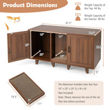 PETSITE Cat Litter Box Enclosure Furniture for 2 Cats, Large Litter Box Cabinet with Scratching Board, and Adjustable Foot Pads, Indoor Cat House TV Stand Side Table, Double Hidden Litter Box PETSITE
