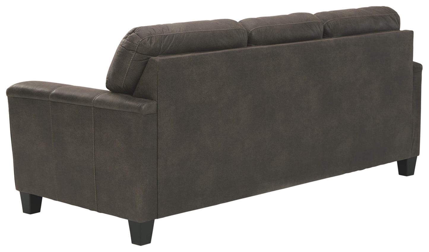 Signature Design by Ashley Navi Faux Leather Modern Sofa, Gray