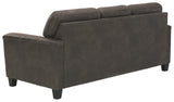 Signature Design by Ashley Navi Faux Leather Modern Sofa, Gray Signature Design by Ashley