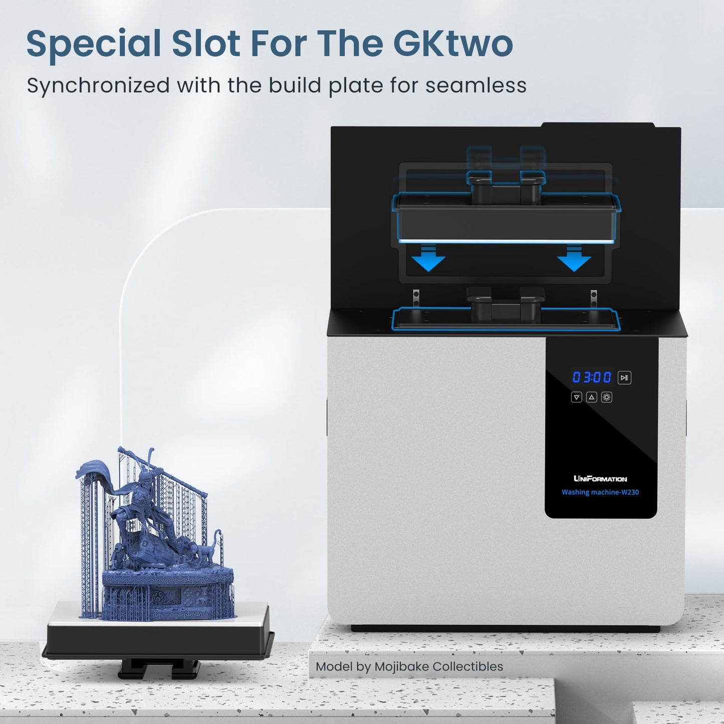 Wash Station Machine for Printer Resin,Ultrasonic Cleaning Technology Dual Cleaning & Detergent Saving 50%&GKtwo 3D Printed Models Washing LCD/DLP/SLA Large Size 17 x 10 x 15 in - WoodArtSupply