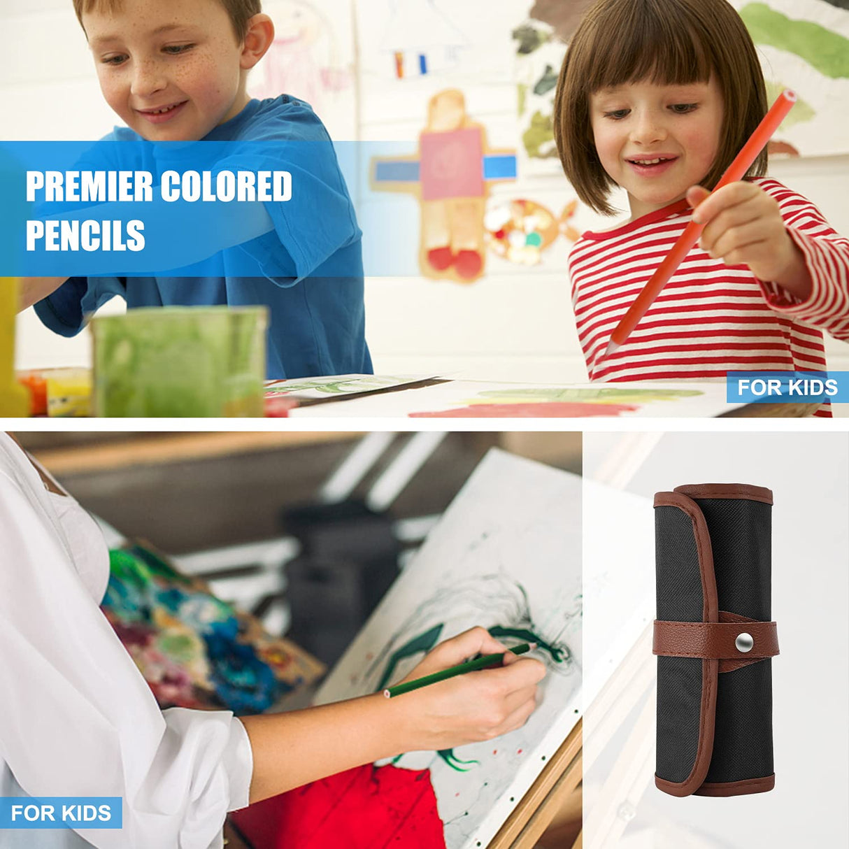 Sketching Drawing Art Pencil Kit-50 Piece Set with 24 Color Pencils for Adult Kid Coloring Books, 14 Graphite 3 Charcoal Erasers Etc., Artist Supplies Ideal for Adult, Kid,Student, Beginner Heshengping