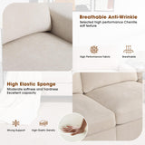 Couchus 112“ Convertible Storage Sectional Sofa,L Shaped Couch with Storage Ottoman,Multi-Functional Reversible Sofa with Huge Storage Space, Breathable Fabric (Beige) Couchus