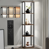5-Tier Display Shelf with Dimmable Lights, LED Bookshelf for Bedroom, 3 Color Temperature and Brightness Adjustable, 65'' Curio Cabinet Shelf Display Bookcase Floor Lamp with Shelves for Living Room XIIW