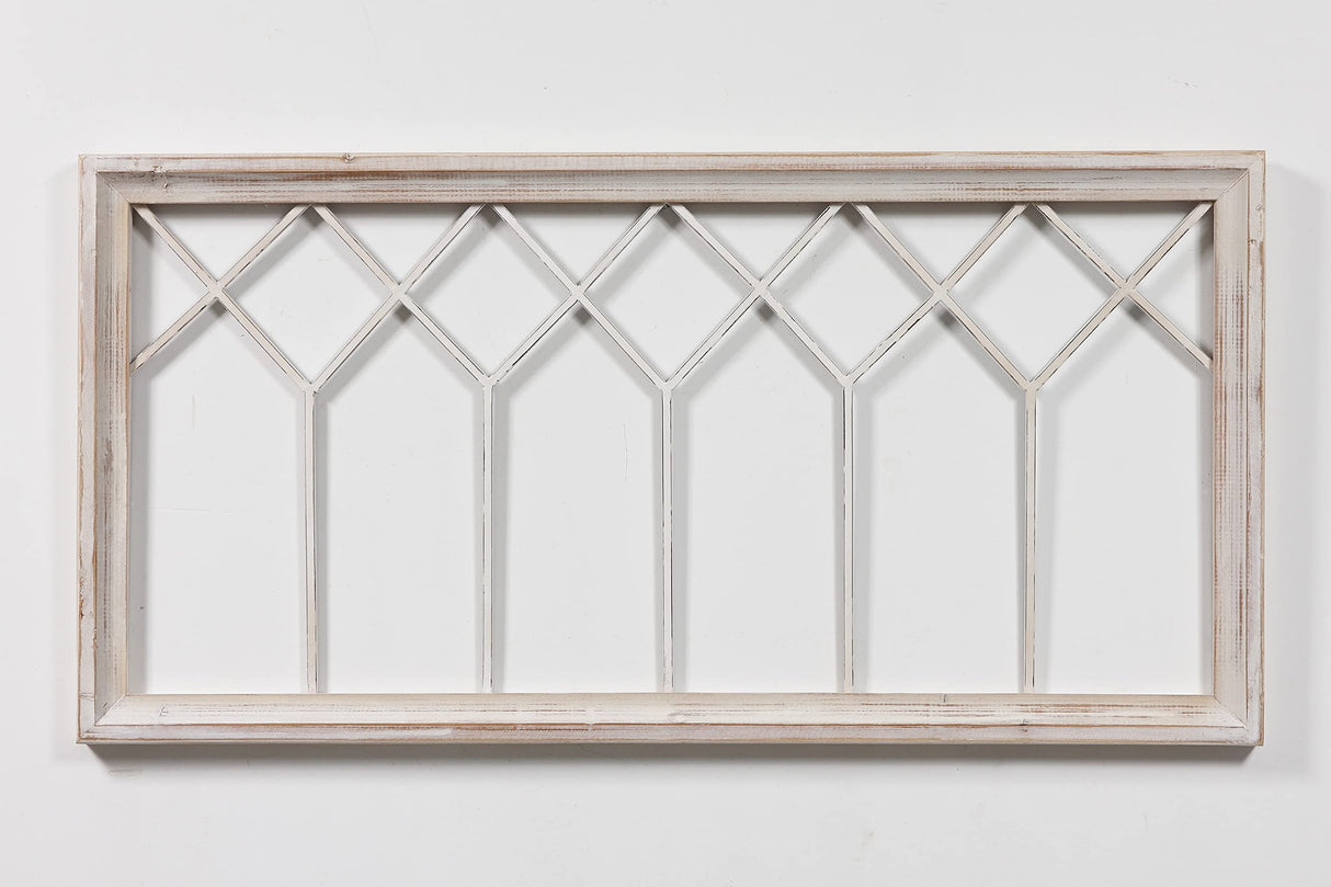 Sintosin Rustic Wood Window Frames for Wall Decor 40 x 20 inches, Hanging Distressed White Farmhouse Window Frame Wall Decor, Decorative Window Frame Decor for House Living Room Bedroom Christmas Sintosin