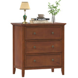 IKENO Nightstand with 3 Drawers and Charging Station, Solid Wood Nightstand Organizer for Bedroom IKENO