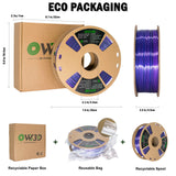 PLA Filament 1.75mm, 3D Printer Filament Silk Black Purple Color Changing, Silk PLA Filament, 3D Printing Filament 1.75 +/-0.02mm, 1kg OVVNYXE