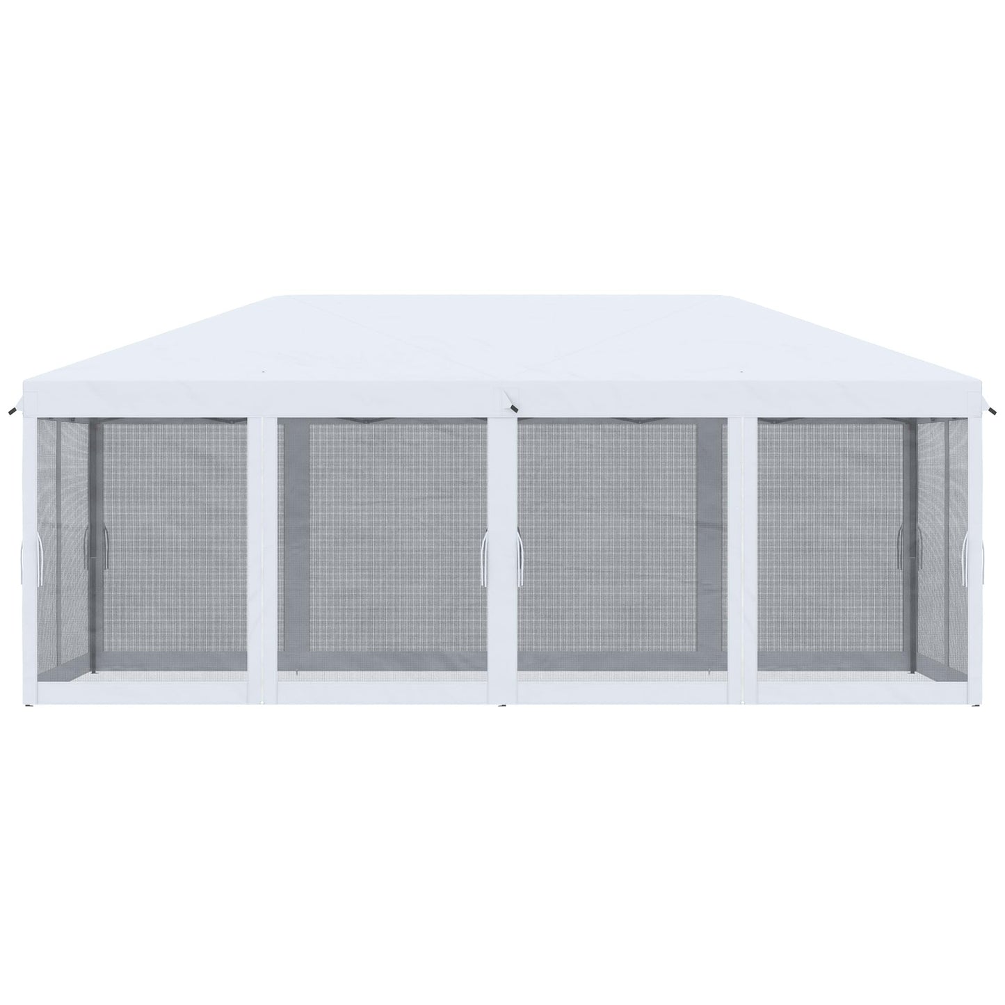 Outsunny 10' x 20' Pop Up Canopy Tent with Netting, Heavy Duty Large Party Tent, Instant Sun Shelter with Carry Bag for Backyard Garden Patio, Cream White