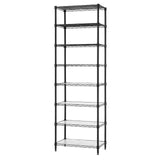 Finnhomy 8-Tier Wire Shelving Unit Adjustable Steel Wire Rack Shelving 8 Shelves Steel Storage Rack or Two 4-Tier Shelving Units with PE mat, Leveling Feet and Safety Device, NSF Certified, Black Finnhomy